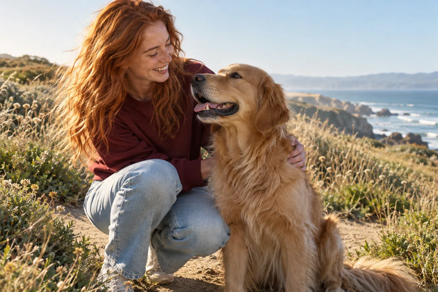 A dog and its person enjoying an everyday walk together