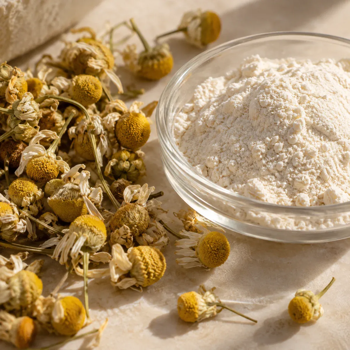 Chamomile + L-tryptophan ingredient texture