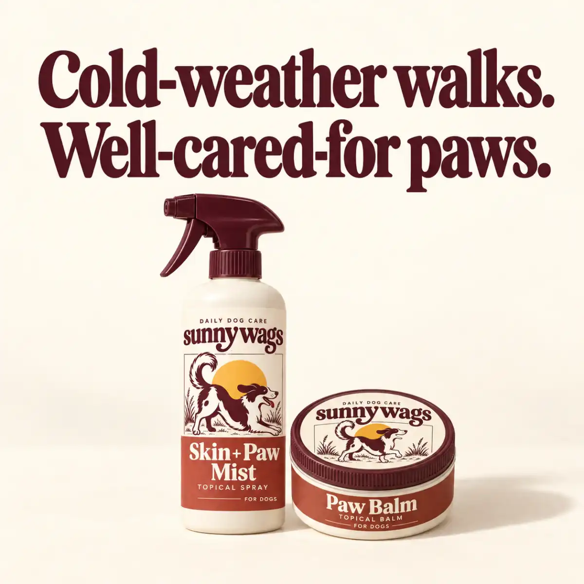 Cold-weather walks. Well-cared-for paws.